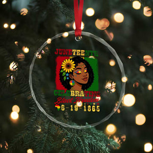 Juneteenth 1865 Black Freedom Celebration Crystal Glass Ornament Afrocentric Pride Melanin Girl TS02 Print Your Wear