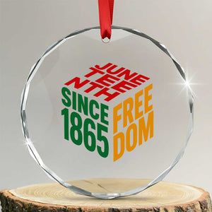 Juneteenth 1865 Freedom Crystal Glass Ornament African American Pride TS12 Transparent Glass 3'' Circle Print Your Wear