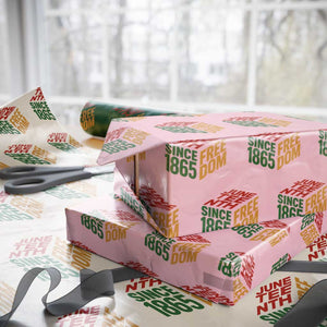 Juneteenth 1865 Freedom Wrapping Paper Roll African American Pride TS12 Light Pink Print Your Wear