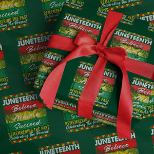 Juneteenth 1865 Wrapping Paper Roll Remembering The Past Black Freedom African Independence Day TS10 Green Print Your Wear