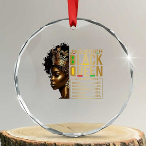 Juneteenth Black Queen Nutritional Facts Crystal Glass Ornament Afro Melanin Queen TS11 Transparent Glass 3'' Circle Print Your Wear