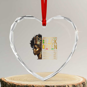 Juneteenth Black Queen Nutritional Facts Heart Crystal Glass Ornament Afro Melanin Queen TS11 Transparent Glass 3'' Heart Print Your Wear