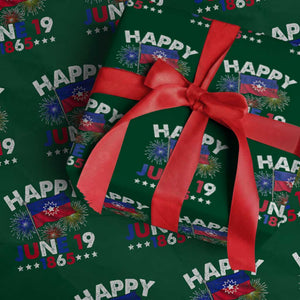 Juneteenth Flag Wrapping Paper Roll Black Freedom Black History June 19 1865 TS10 Green Print Your Wear