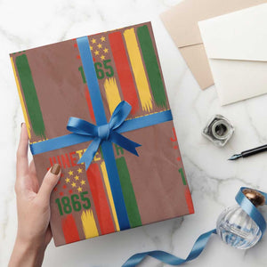 Juneteenth Rooted In Freedom 1865 Wrapping Paper Roll African American Pride TS12 Mocha Print Your Wear