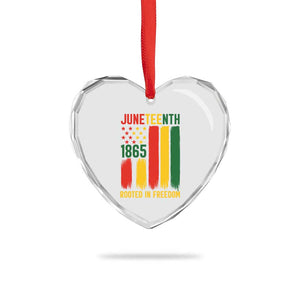 Juneteenth Rooted In Freedom 1865 Heart Crystal Glass Ornament African American Pride TS12 Print Your Wear