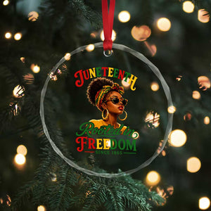 Juneteenth Rooted In Freedom Since 1865 Crystal Glass Ornament Black Women African American TS11 Print Your Wear