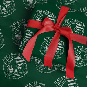 Just a Dad Who Came Back with the Milk Wrapping Paper Roll Funny Bigfoot Father's Day Sasquatch TS02 Green Print Your Wear