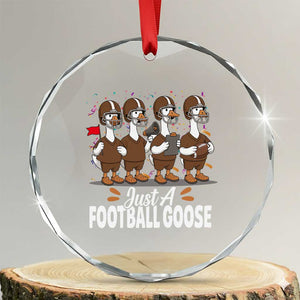 Just A Football Goose Crystal Glass Ornament Animal Sports Fan Gift TS12 Transparent Glass 3'' Circle Print Your Wear