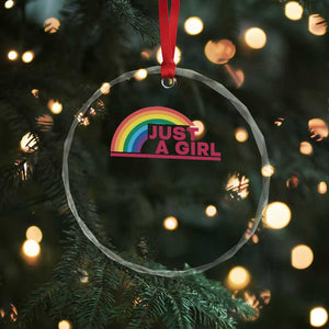 Just A Girl LGBTQ Pride Month Crystal Glass Ornament TS14 Print Your Wear