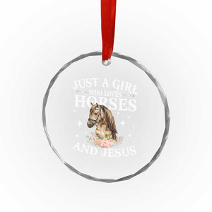 Just A Girl Who Loves Horses And Jesus Crystal Glass Ornament Christian Girls Horse TS11 Print Your Wear
