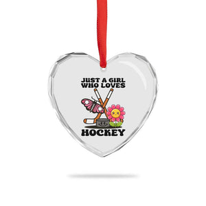 Just A Girl Who Loves Ice Hockey Heart Crystal Glass Ornament Sports Lover Gift TS12 Print Your Wear