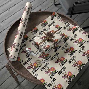 Just A Girl Who Loves Ice Hockey Wrapping Paper Roll Sports Lover Gift TS12 Beige Print Your Wear