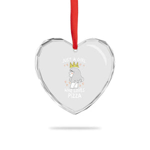 Just A Girl Who Loves Pizza Heart Crystal Glass Ornament Cute Queen Pizza Crown TS12 Print Your Wear