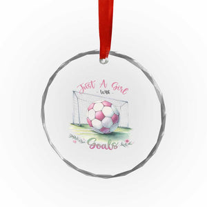 Just A Girl With Goals Crystal Glass Ornament Soccer Gift For Her TS12 Print Your Wear