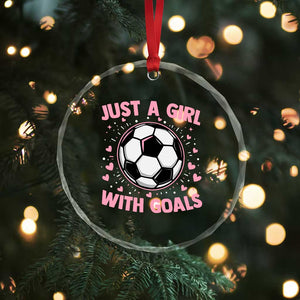 Just A Girl With Goals Crystal Glass Ornament Soccer Player Girl TS12 Print Your Wear