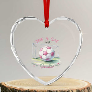 Just A Girl With Goals Heart Crystal Glass Ornament Soccer Gift For Her TS12 Transparent Glass 3'' Heart Print Your Wear