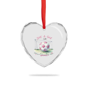 Just A Girl With Goals Heart Crystal Glass Ornament Soccer Gift For Her TS12 Print Your Wear
