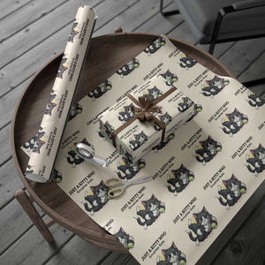 Just A Kitty Who Smashes Balls Wrapping Paper Roll Funny Tennis Cat Gift TS12 Beige Print Your Wear