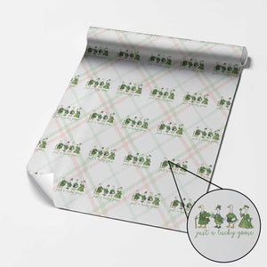 Just A Lucky Goose Wrapping Paper Roll Funny St Patricks Day Irish Gift TS12 Christmas Plaid Print Your Wear