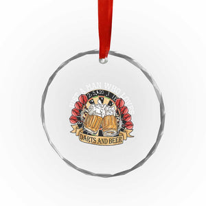 Just A Man Who Loves Darts And Beer Crystal Glass Ornament Funny Dart Player TS12 Print Your Wear