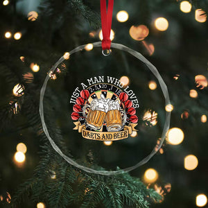 Just A Man Who Loves Darts And Beer Crystal Glass Ornament Funny Dart Player TS12 Print Your Wear
