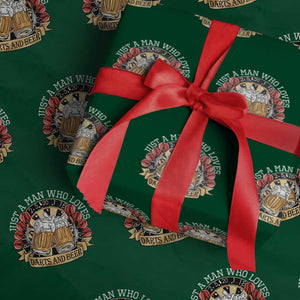 Just A Man Who Loves Darts And Beer Wrapping Paper Roll Funny Dart Player TS12 Green Print Your Wear