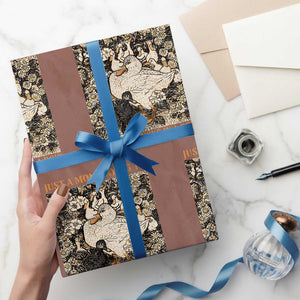 Just A Mom Trying To Keep Her Ducks In A Row Wrapping Paper Roll Funny Duck Mom TS11 Mocha Print Your Wear