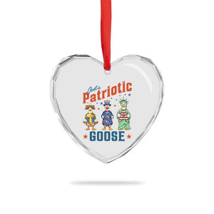 Just A Patriotic Goose Heart Crystal Glass Ornament Funny Freedom Goose Patriotic TS12 Print Your Wear