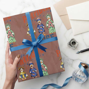 Just A Patriotic Goose Wrapping Paper Roll Funny Freedom Goose Patriotic TS12 Mocha Print Your Wear