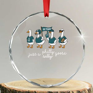 Funny Just A Silly Goose Football Crystal Glass Ornament PFE Sport Lover Game Day TS11 Transparent Glass 3'' Circle Print Your Wear