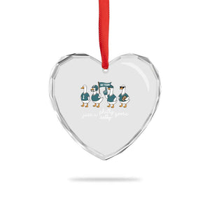 Funny Just A Silly Goose Football Heart Crystal Glass Ornament PFE Sport Lover Game Day TS11 Print Your Wear