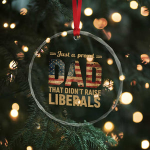 Just A Proud Dad That Didn't Raise Liberals Crystal Glass Ornament Retro American Flag TS10 Print Your Wear