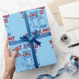 Just Dad Who Always Came Back With The Milk Wrapping Paper Roll Funny Raccoon Dad