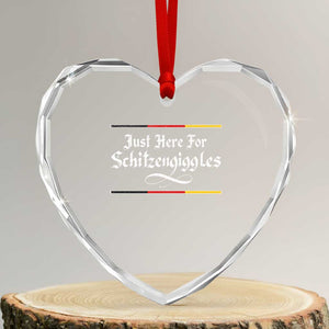 Just Here For Schitzengiggles Funny Oktoberfest Heart Crystal Glass Ornament German Beer Festival Humor