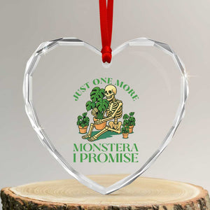 Just One More Monstera Heart Crystal Glass Ornament Skeleton Plant Lover Gift TS12 Transparent Glass 3'' Heart Print Your Wear