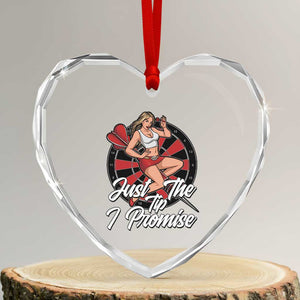 Just The Tip I Promise Heart Crystal Glass Ornament Sexy Pin Up Girl Dartist Gift TS12 Transparent Glass 3'' Heart Print Your Wear