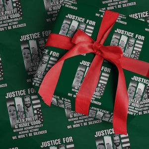 Justice for Alex and Renee Wrapping Paper Roll Anti ICE Immigration Protest Human Rights TS14 Green Print Your Wear