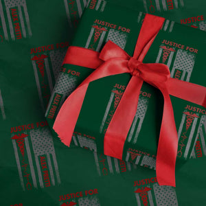 Justice For Alex Pretti Wrapping Paper Roll Minneapolis Tribute 2026 ICU Nurse American Flag TS11 Green Print Your Wear