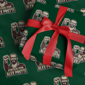 Justice For Alex Wrapping Paper Roll Minneapolis ICU Nurse Hero Support Gift TS12 Green Print Your Wear