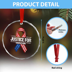 Justice For Charlie Kirk Crystal Glass Ornament Patriotic Tribute Human Rights Activist TS11 Print Your Wear