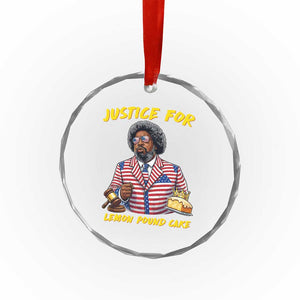 Justice for Lemon Pound Cake Funny Viral Meme Crystal Glass Ornament Edgy Hip Hop Humor Parody Gift for Rap Fans TS02 Print Your Wear