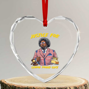Justice for Lemon Pound Cake Funny Viral Meme Heart Crystal Glass Ornament Edgy Hip Hop Humor Parody Gift for Rap Fans TS02 Transparent Glass 3'' Heart Print Your Wear