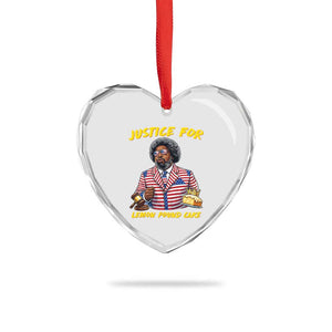 Justice for Lemon Pound Cake Funny Viral Meme Heart Crystal Glass Ornament Edgy Hip Hop Humor Parody Gift for Rap Fans TS02 Print Your Wear
