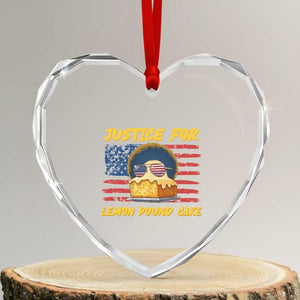 Justice For Lemon Pound Cake Heart Crystal Glass Ornament Funny US Flag Cake Parody Rap Free Speech TS14 Transparent Glass 3'' Heart Print Your Wear