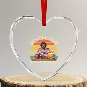 Justice For Lemon Pound Cake Heart Crystal Glass Ornament Retro Rap Free Speech TS14 Transparent Glass 3'' Heart Print Your Wear