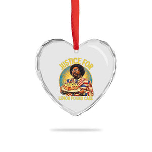 Justice for Lemon Pound Cake Patriotic Meme Heart Crystal Glass Ornament Funny Viral Hip Hop Parody for Music Rap Fans TS02 Print Your Wear
