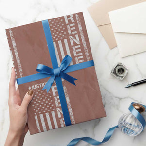 Justice for Renee American Flag Wrapping Paper Roll Minneapolis Jan 8 2026 Memorial Tribute TS02 Mocha Print Your Wear