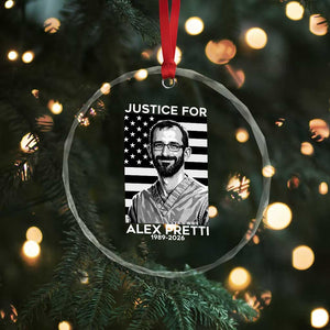 Justices for Alex Pretti Crystal Glass Ornament Resist ICE Immigration Deportation Protest Minnesota TS14 Print Your Wear