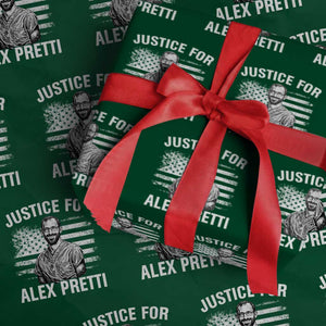 Justices for Alex Pretti Wrapping Paper Roll Resist Abolish ICE Protest TS14 Green Print Your Wear