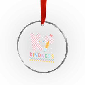 K Is For Kindness Crystal Glass Ornament Cute Pencil Bow Teacher Be Kind TS02 Print Your Wear